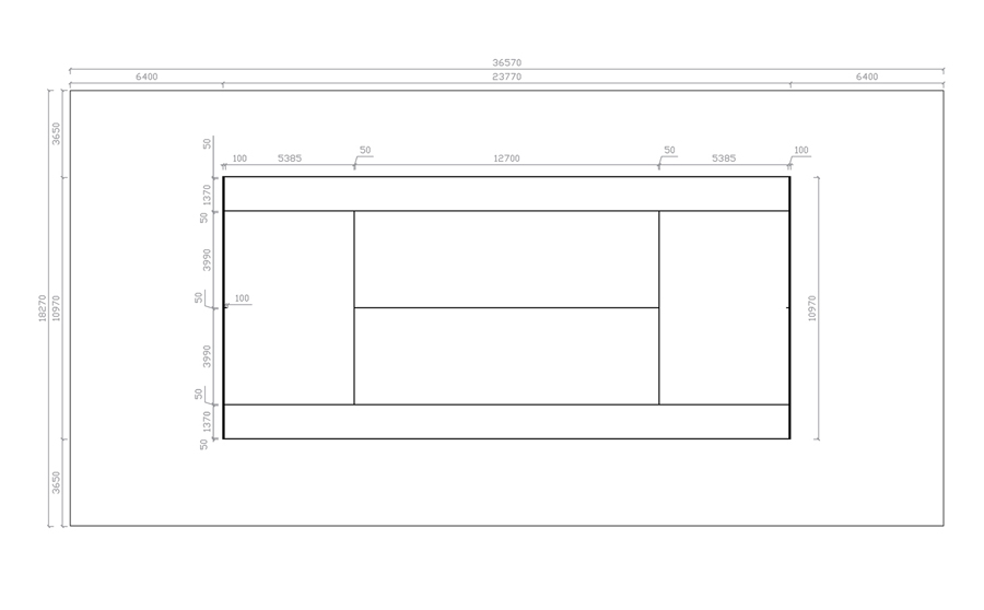 丙烯酸網(wǎng)球場標準尺寸圖片