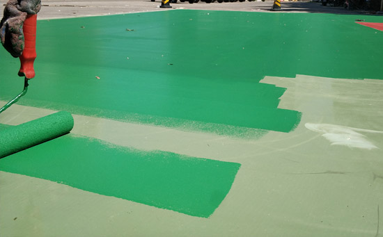 硅pu籃球場彈性層施工工藝