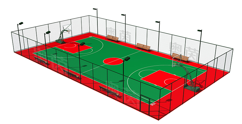 籃球場(chǎng)標(biāo)準(zhǔn)尺寸效果圖