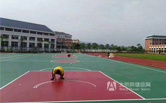 籃球場(chǎng)塑膠地面劃線技術(shù)介紹