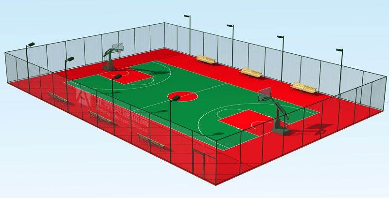 塑膠籃球場效果圖